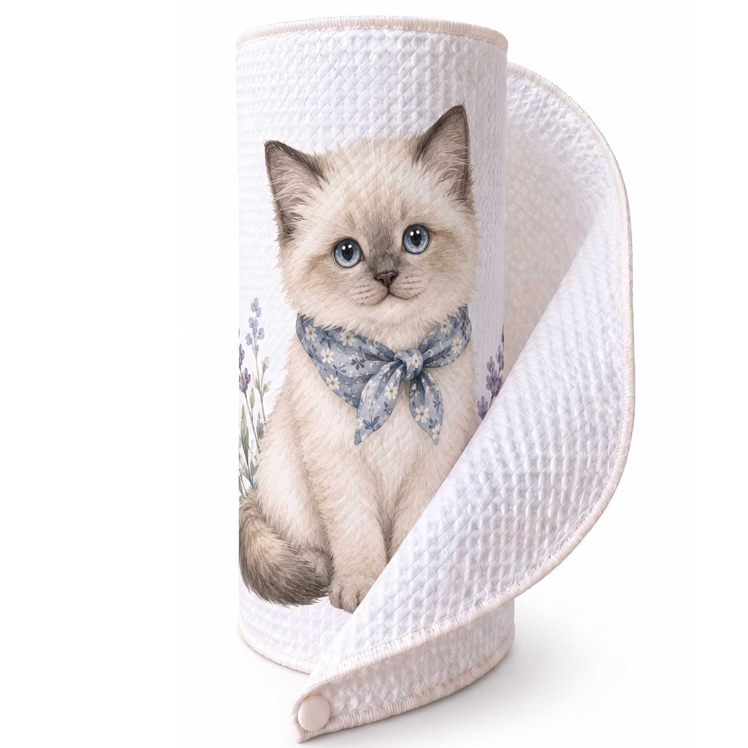 Essuie-tout lavable Chaton Lavande (aquarelle)
